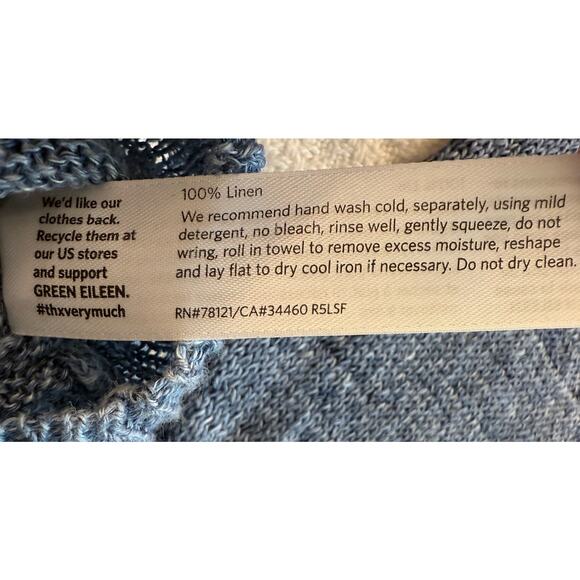 EILEEN FISHER 100% Linen Blue Sweater Minimalist Quiet Luxury Boxy Capsule M - Picture 5 of 5